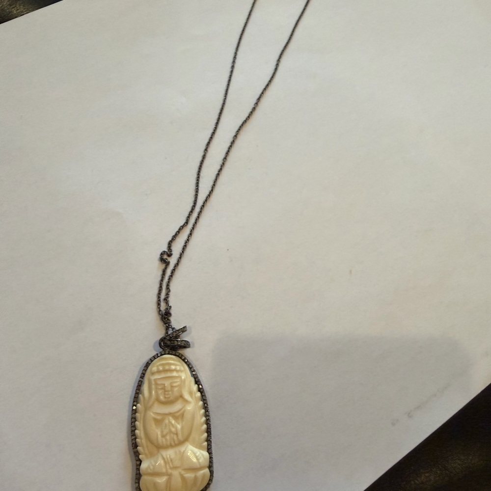 Elegant Cream Buddha  Pendant Necklace
